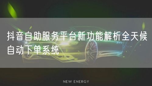 抖音自助服务平台新功能解析全天候自动下单系统