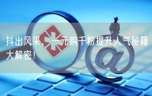 抖出风采,一元购千粉提升人气秘籍大解密!