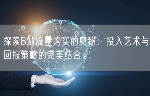 探索B站流量购买的奥秘：投入艺术与回报策略的完美结合。