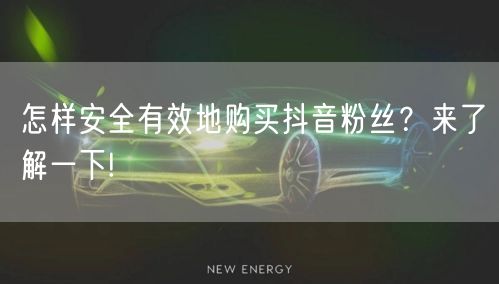 怎样安全有效地购买抖音粉丝?来了解一下!