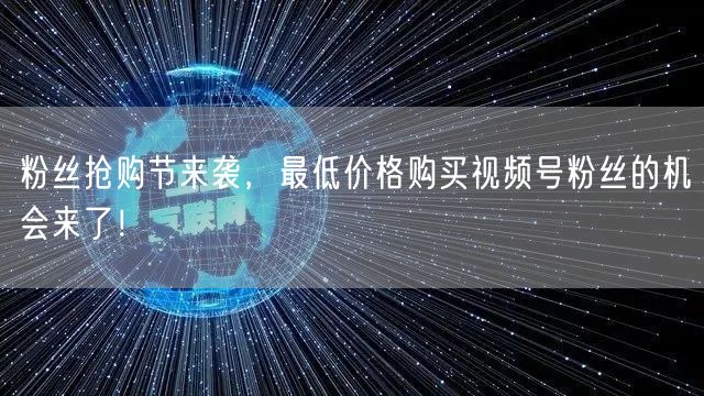 粉丝抢购节来袭,最低价格购买视频号粉丝的机会来了!