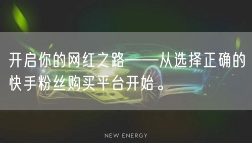 开启你的网红之路——从选择正确的快手粉丝购买平台开始。